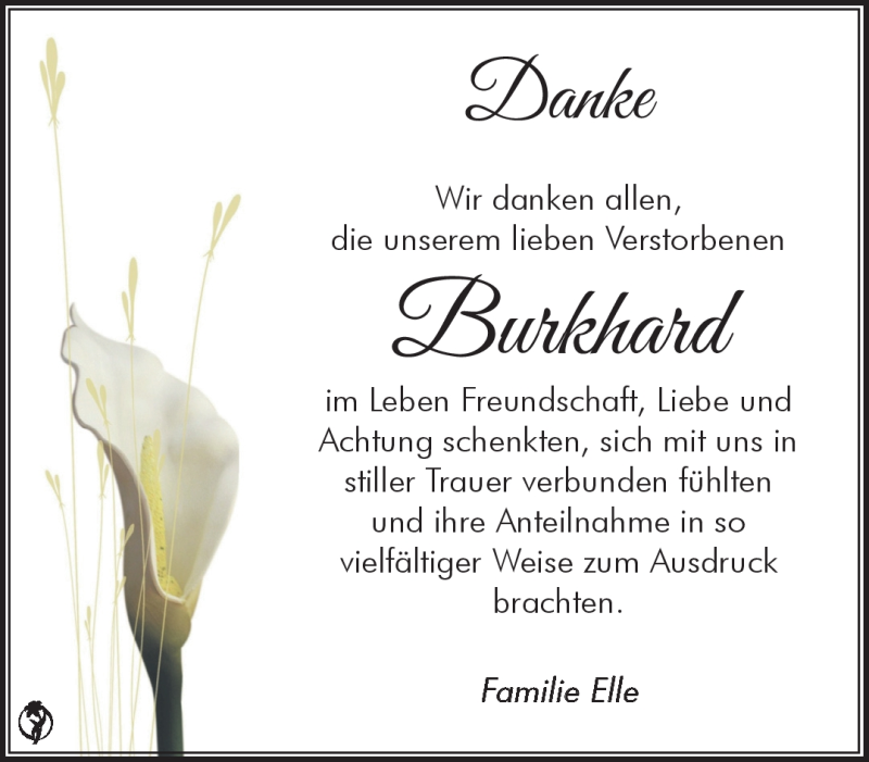  Traueranzeige für Burkhard Elle vom 12.03.2022 aus Südthüringer Presse