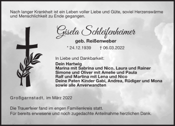 Traueranzeige von Gisela Schleifenheimer von Neue Presse Coburg