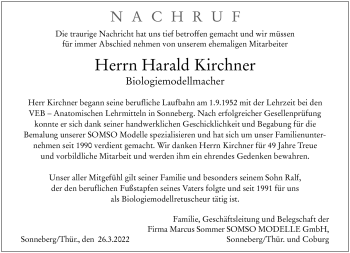 Traueranzeige von Harald Kirchner von Neue Presse Coburg