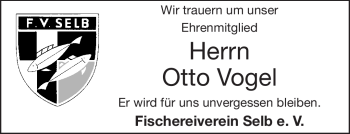 Traueranzeige von Otto Vogel von Frankenpost