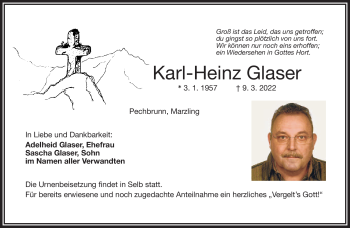 Traueranzeige von Karl-Heinz Glaser von Frankenpost