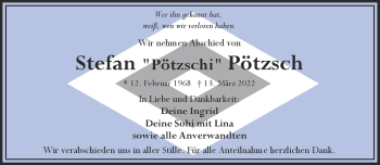 Traueranzeige von Stefan Pötzsch von Frankenpost