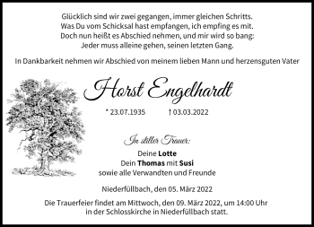 Traueranzeige von Horst Engelhardt von Neue Presse Coburg