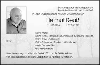Traueranzeige von Helmut Reuß von Neue Presse Coburg