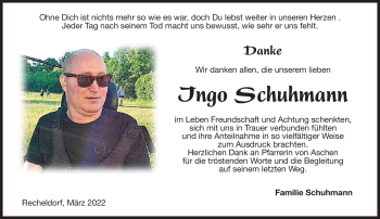 Traueranzeige von Ingo Schuhmann von Neue Presse Coburg