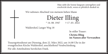 Traueranzeige von Dieter Illing von Frankenpost