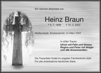 Traueranzeige von Heinz Braun von Frankenpost