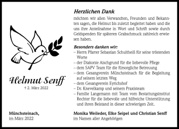 Traueranzeige von Helmut Senff von Neue Presse Coburg