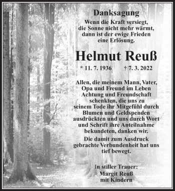 Traueranzeige von Helmut Reuß von Neue Presse Coburg
