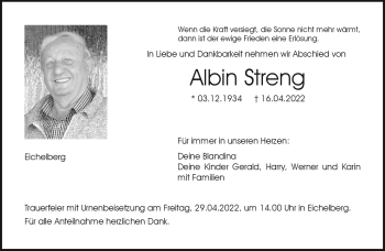 Traueranzeige von Albin Streng von Neue Presse Coburg