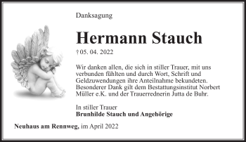 Traueranzeige von Hermann Stauch von Südthüringer Presse
