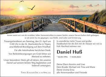 Traueranzeige von Daniel Huß von Frankenpost