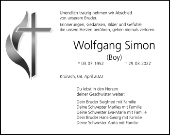 Traueranzeige von Wolfgang Simon von Neue Presse Coburg