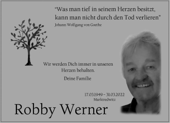 Traueranzeige von Robby Werner von Frankenpost