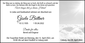 Traueranzeige von Gisela Büttner von Neue Presse Coburg