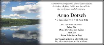 Traueranzeige von Arno Dötsch von Frankenpost
