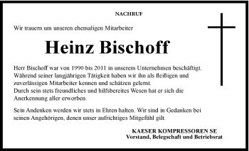Traueranzeige von Heinz Bischoff von Neue Presse Coburg