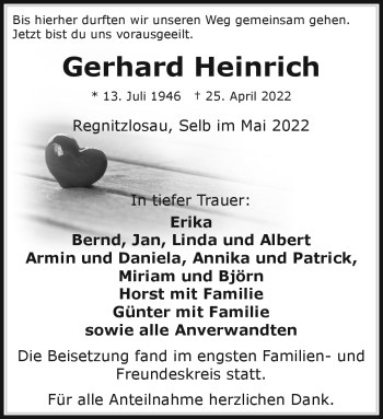 Traueranzeige von Gerhard Heinrich von Frankenpost
