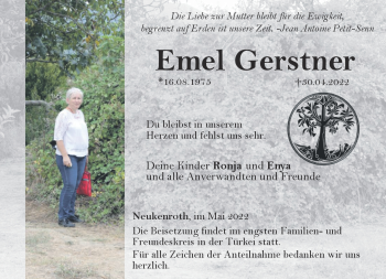 Traueranzeige von Emel Gerstner von Neue Presse Coburg