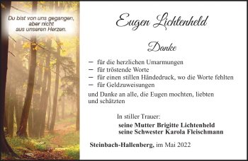 Traueranzeige von Eugen Lichtenheld von Südthüringer Presse