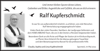 Traueranzeige von Ralf Kupferschmidt von Frankenpost