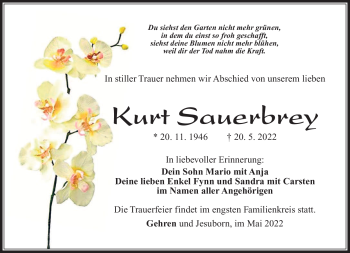 Traueranzeige von Kurt Sauerbrey von Südthüringer Presse