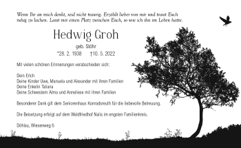 Traueranzeige von Hedwig Groh von Frankenpost