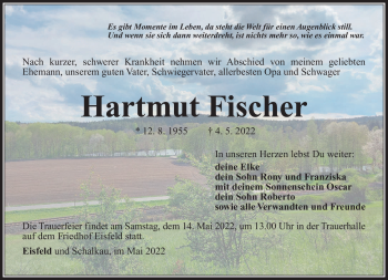 Traueranzeige von Hartmut Fischer von Südthüringer Presse