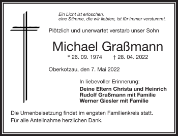 Traueranzeige von Michael Graßmann von Frankenpost