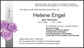 Traueranzeige von Helene Engel von Neue Presse Coburg