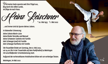 Traueranzeige von Heinz Leischner von Südthüringer Presse