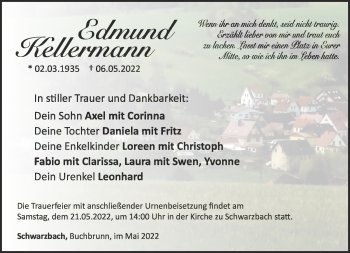 Traueranzeige von Edmund Kellermann von Südthüringer Presse
