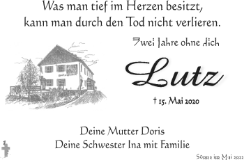 Traueranzeige von Lutz Krieg von Südthüringer Presse