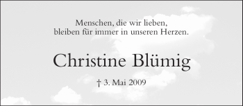 Traueranzeige von Christine Blümig von Neue Presse Coburg