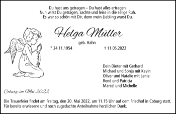 Traueranzeige von Helga Müller von Neue Presse Coburg