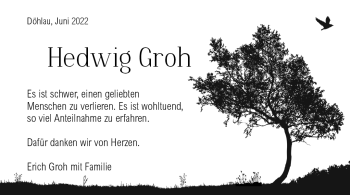 Traueranzeige von Hedwig Groh von Frankenpost