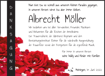Traueranzeige von Albrecht Möller von Südthüringer Presse