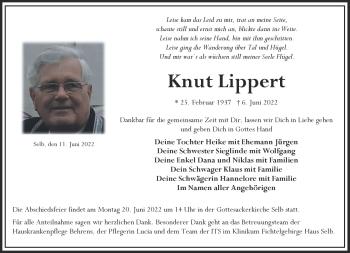 Traueranzeige von Knut Lippert von Frankenpost
