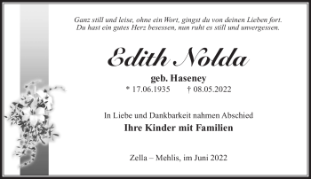 Traueranzeige von Edith Nolda von Südthüringer Presse