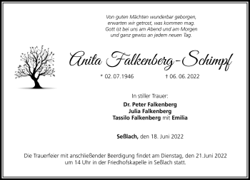 Traueranzeige von Anita Falkenberg-Schimpf von Neue Presse Coburg
