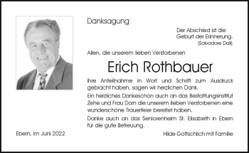 Traueranzeige von Erich Rothbauer von Neue Presse Coburg