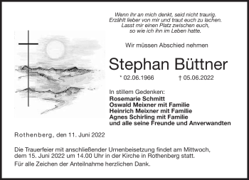 Traueranzeige von Stephan Büttner von Neue Presse Coburg