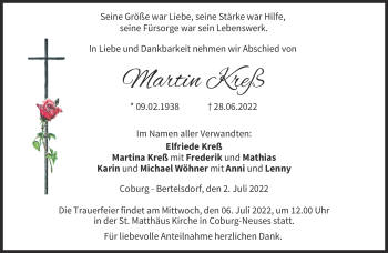 Traueranzeige von Martin Kreß von Neue Presse Coburg