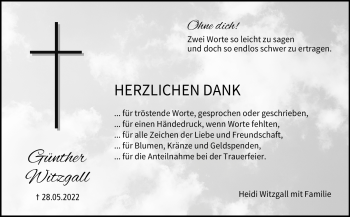 Traueranzeige von Günther Witzgall von Neue Presse Coburg