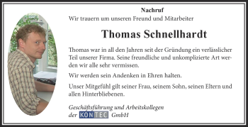 Traueranzeige von Thomas Schnellhardt von Neue Presse Coburg