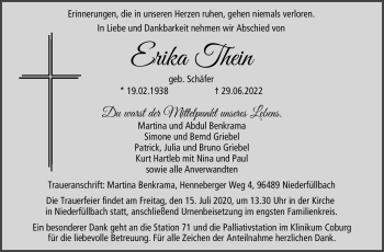 Traueranzeige von Erika Thein von Neue Presse Coburg