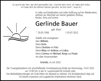 Traueranzeige von Gerlinde Buer von Neue Presse Coburg