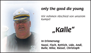 Traueranzeige von Kalle  von Neue Presse Coburg