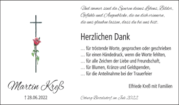 Traueranzeige von Martin Kreß von Neue Presse Coburg