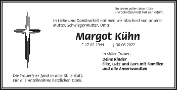Traueranzeige von Margot Kühn von Frankenpost